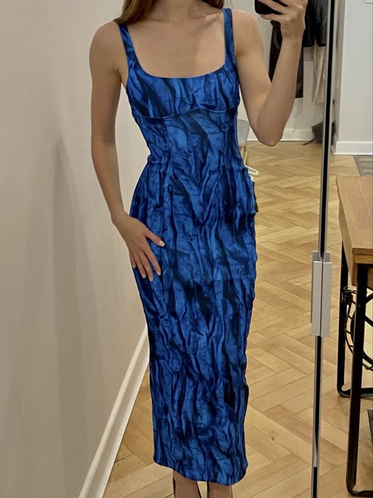 Letnia sukienka maxi - niebieska, rozmiar XS