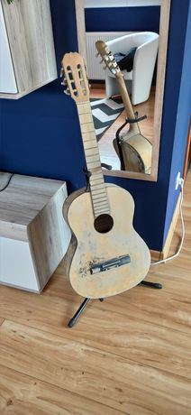 Gitara klasyczna 3/4 + futerał  sprawna , projekt decoupage, DIY