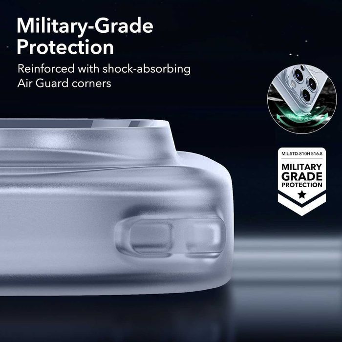 ESR Halolock etui magsafe do iPhone 14 Pro pancerne pół mat niebieski