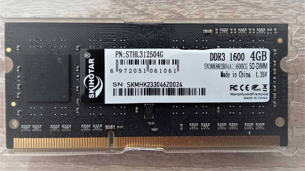 Pamięć do Laptopa DDR 3  1600 4GB