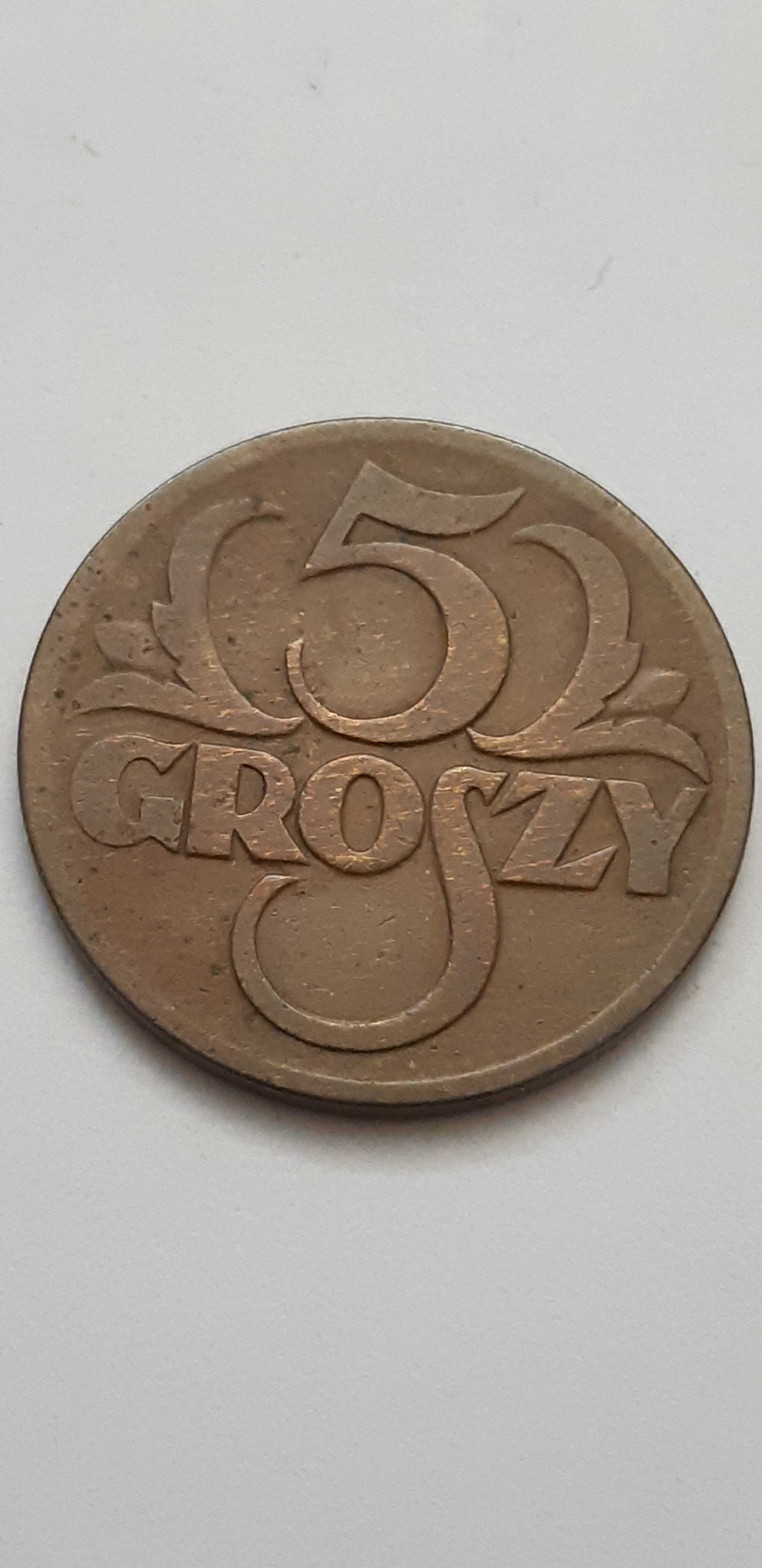 Polska 5 groszy 1928 - real foto - super stan
