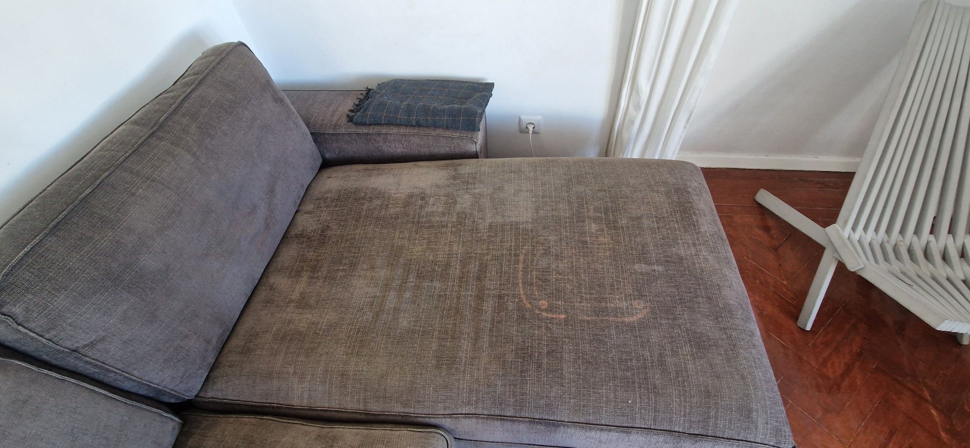 Capa para sofá kivik 3 lugares com chaise longue