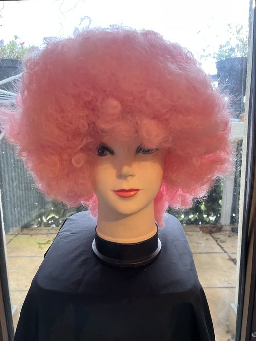 #Peruka#Różowe AFRO#