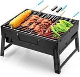 Grill BBQ grill na węgiel, drzewo mały składany do ogrodu na piknik