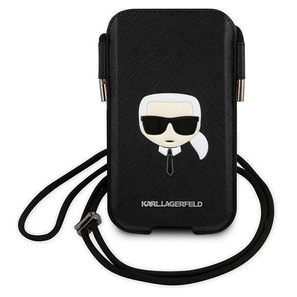 Karl Lagerfeld Torebka Ikonik Saffiano dla iPhone'a 6,1" - Czarny