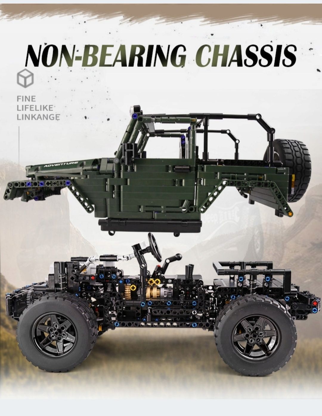 Klocki technic Jeep Wrangler cross SUV Mould King