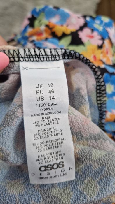 Boski kombinezon w kwiaty, szerokie nogawki - Asos 40/42