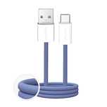 Kabel Puro Fabrik 2.0/10W USB-A - USB-C w oplocie 1,5 m - niebieski