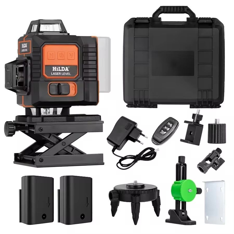 Poziomica Laserowa HILDA 16 Linii Zielony Laser 360° z Pilotem
