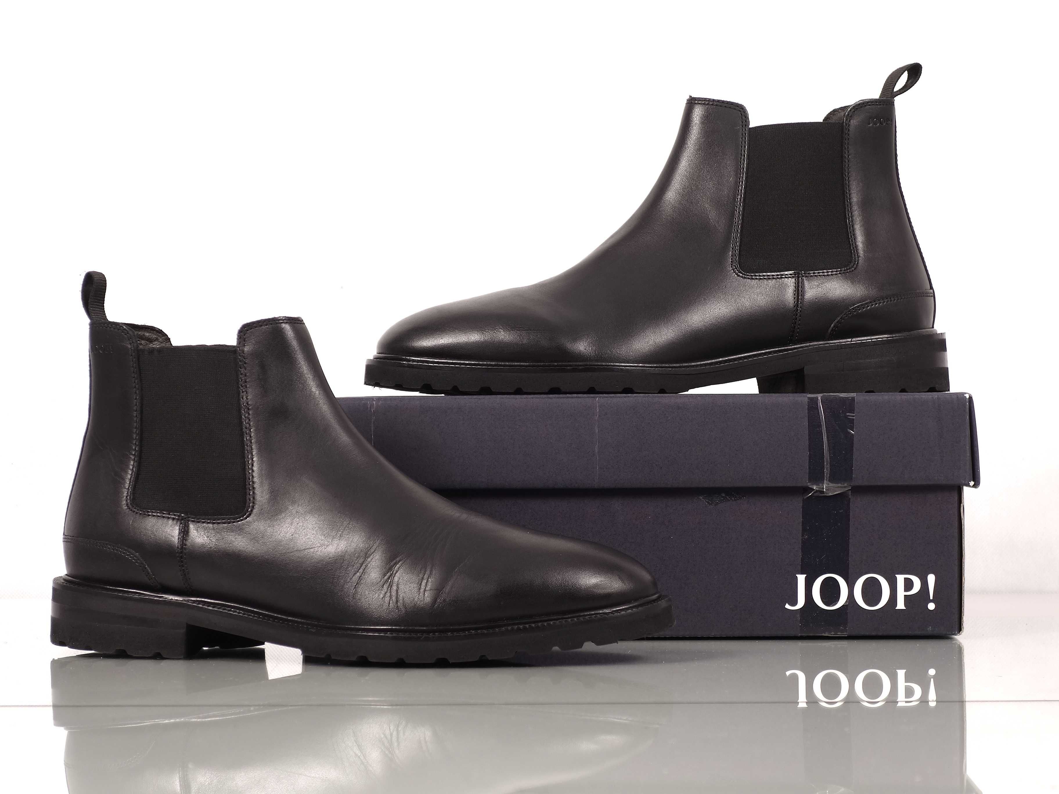 JOOP! PERO DANILO CHELSEA BOOTS Męskie buty botki Skórzane czarne 44