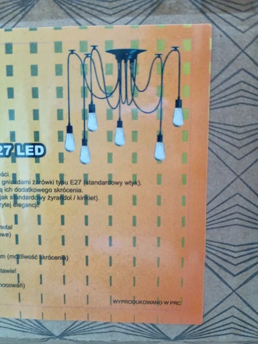 Lampa sufitowa wisząca żyrandol pająk E27 LED
