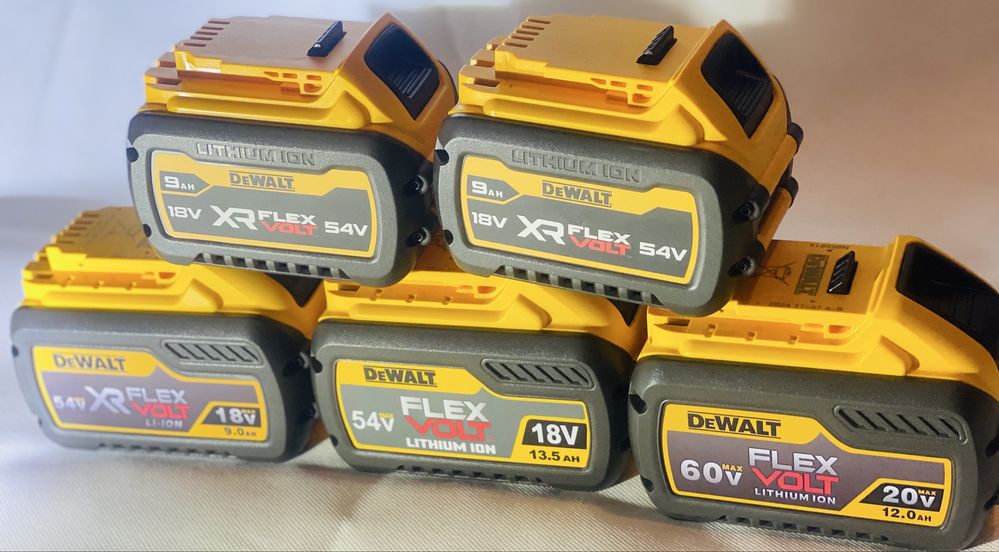 Акумулятори Dewalt Flexvolt /XR 18/20v 54/60v 6/9/12/18ah