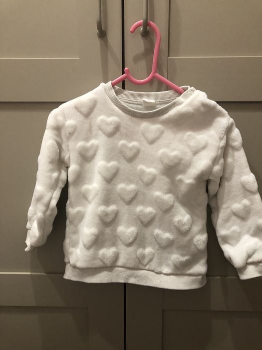 Sweterek bluza miś hm 92 serduszka