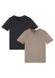bonprix 2 szt koszulki t-shirt krótki rękaw dekolt  M x