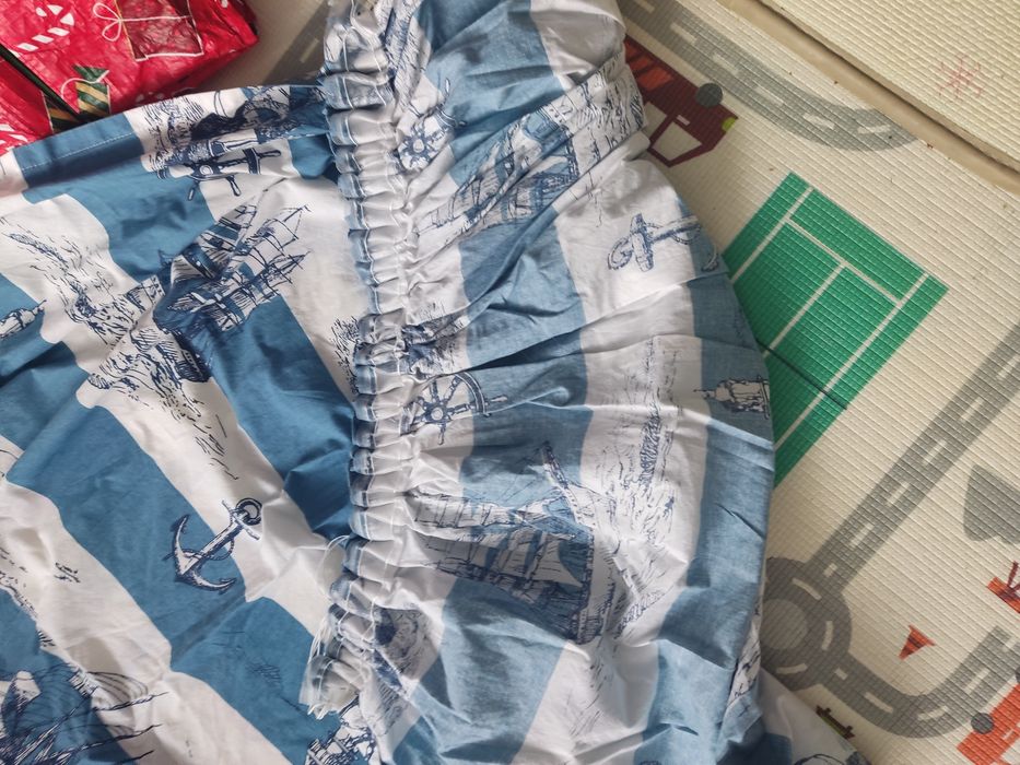Firany dla chłopca + ochraniacz do łóżeczka z Juki