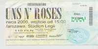 Bilet koncertowy Guns N' Roses 2006 Stadion Legii