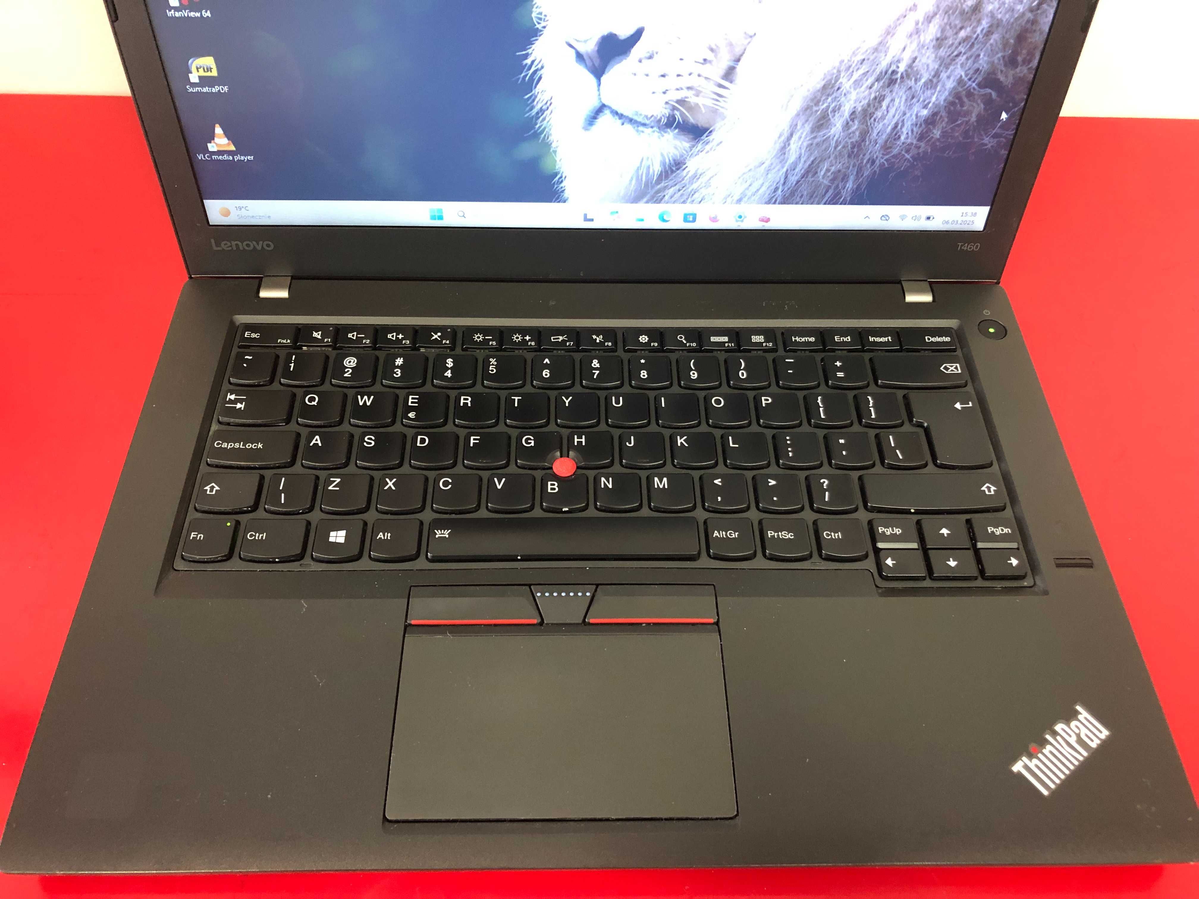 Solidny, biznesowy Lenovo ThinkPad T460 14" i5 8GB HDMI SSD Kam Kl. A