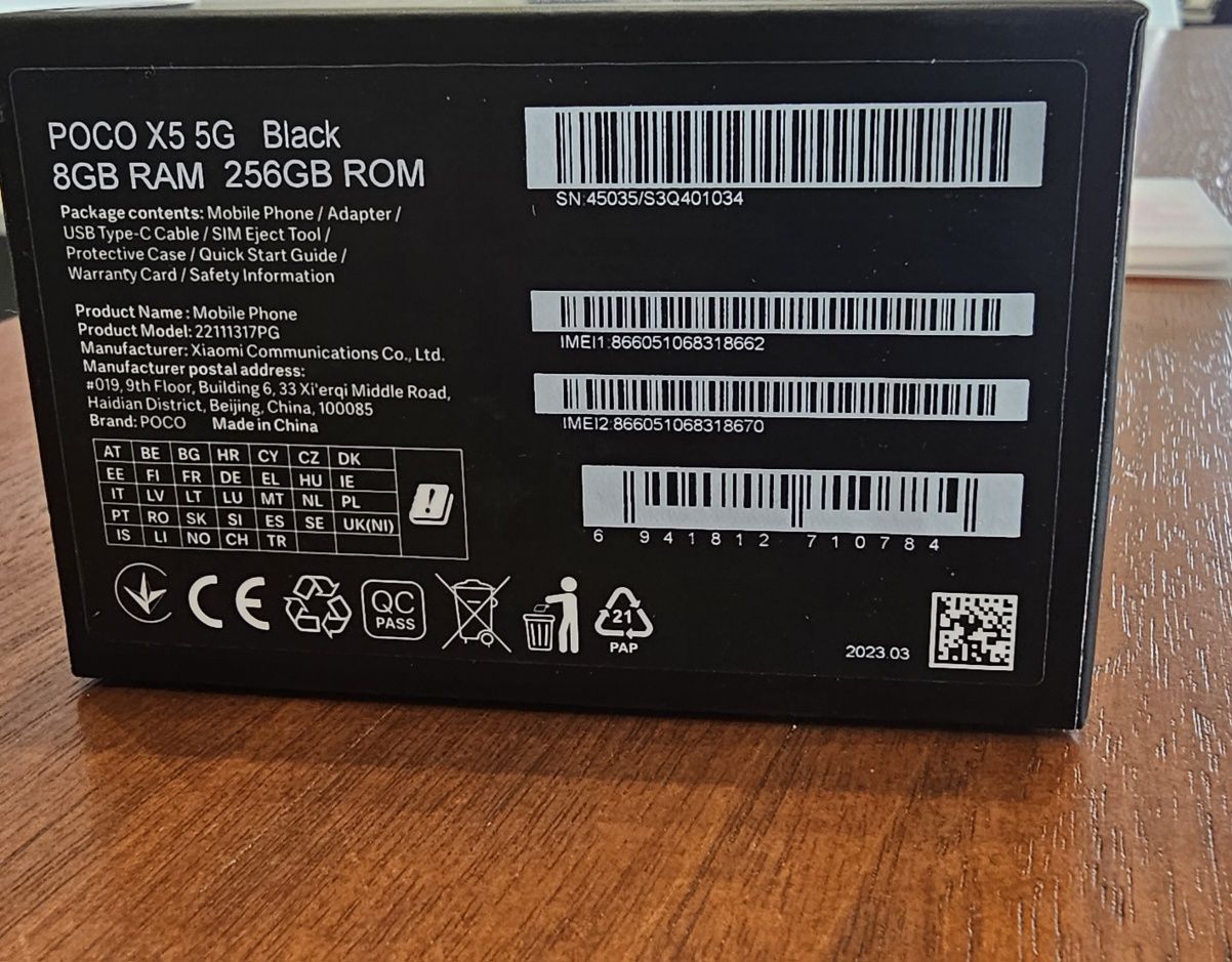 POCO X5 5G 256GB – uszkodzony ekran, pełna sprawność + pudełko, parago