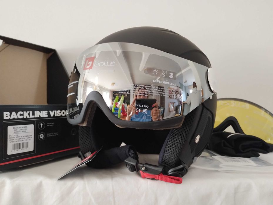 Kask narciarski Bolle Backline Visor Soft Black Silver L 59-61cm