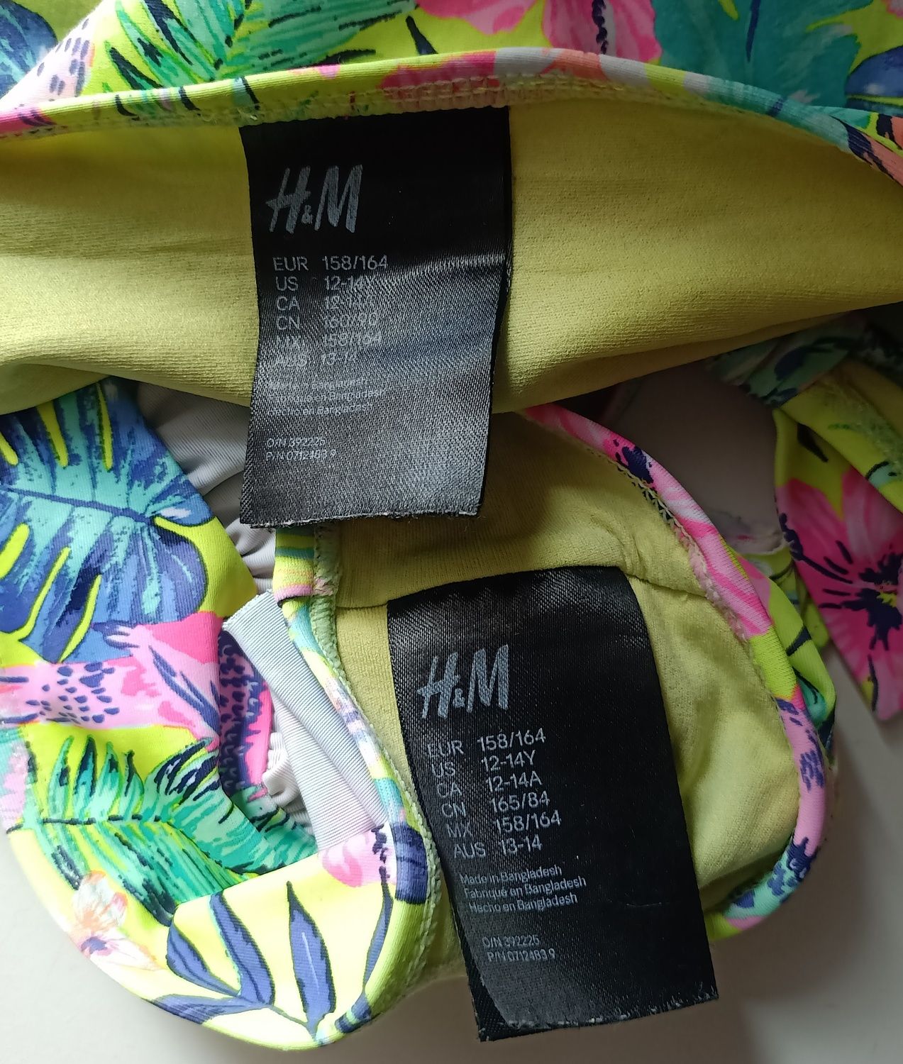 Kolorowy strój kąpielowy, dwuczęściowy, bikini h&m 158/164