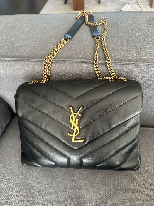 Bolsa loulou saint laurent preta media