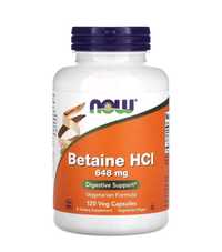 БЕТАИН Betaine HCI 648 мг NOW Foods 120 шт