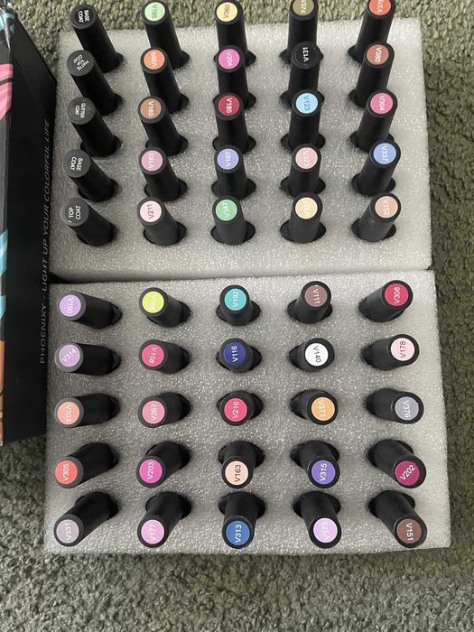 PHOENIXY zestaw lakierów hybrydowych 45 kolorów bazy topy 3110