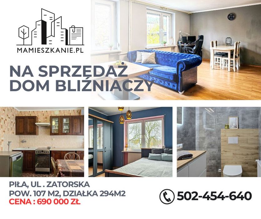 Segment bliźniaka z ogródkiem– Piła, Zatorska