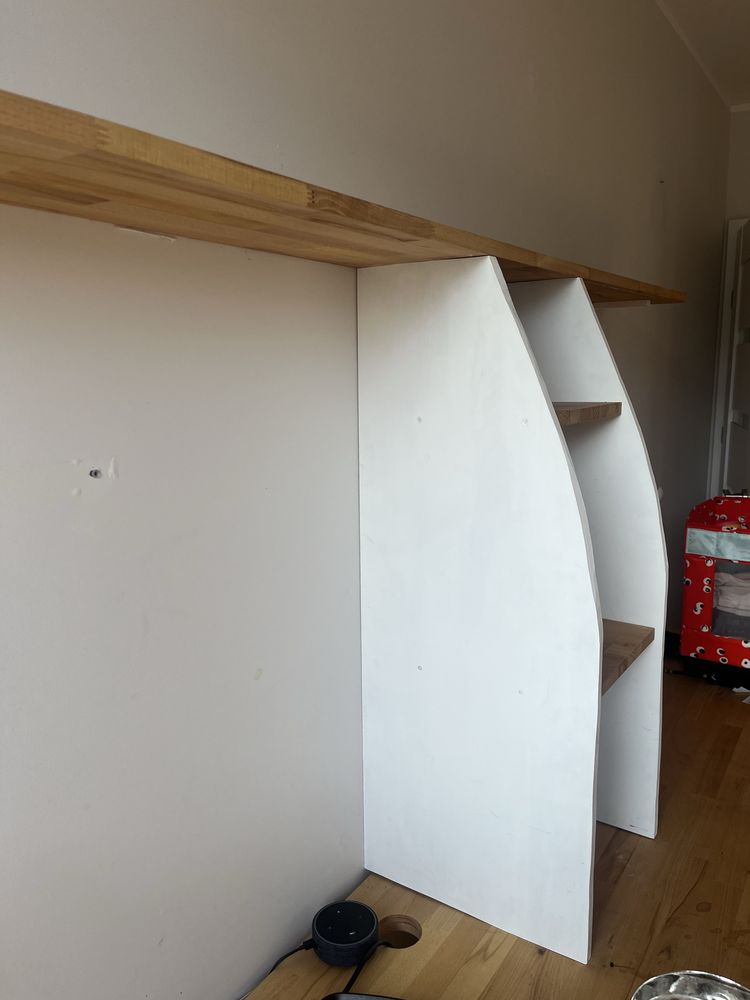 Podwójne biurko Ikea drewniane białe biurka