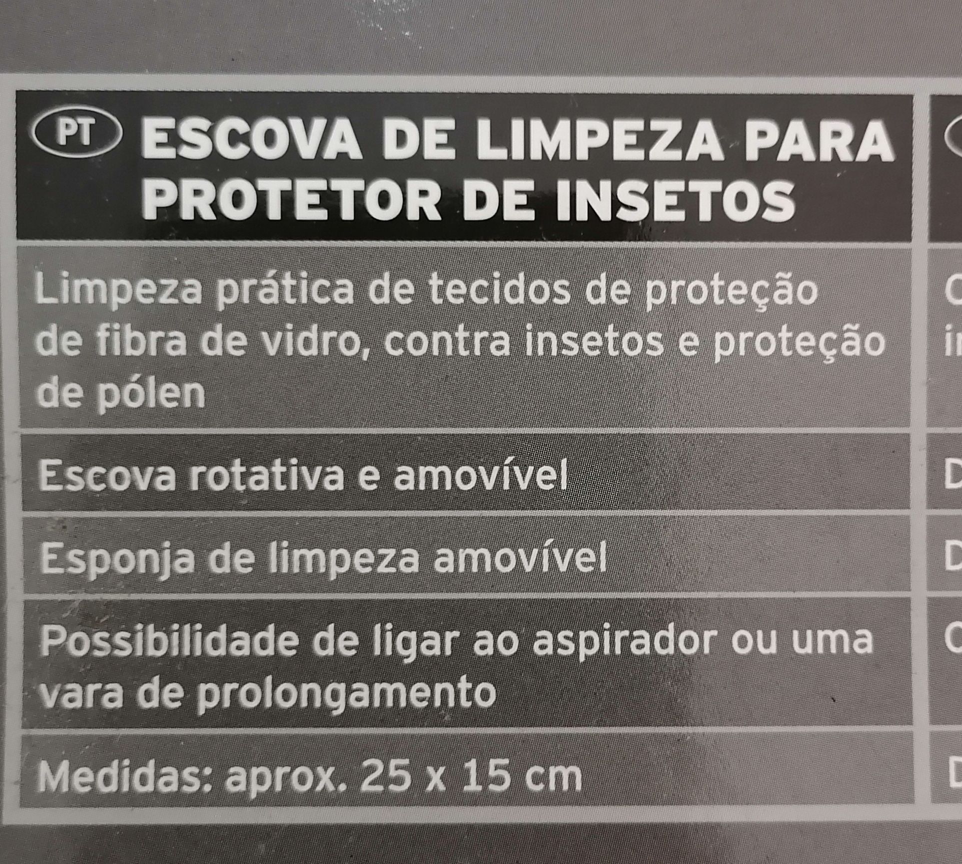 Escova de limpeza para protetores de insetos