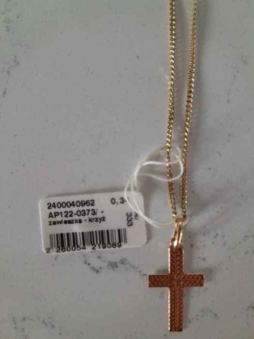 Złoty łańcuszek  z krzyżykiem Apart nowy