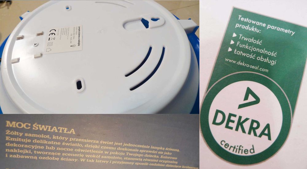 Lampa kinkiet samolot pokój dziecięcy sypialnia naklejka dekoracyjna