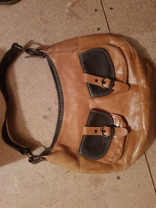 Torebka skórzana rudo- brązowa