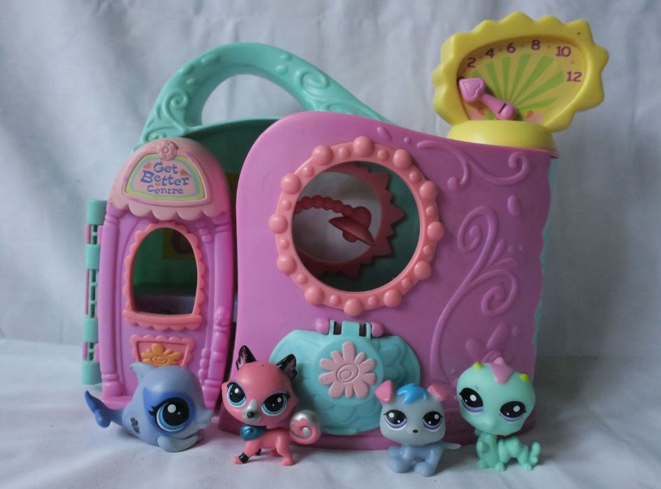 Domek Littlest Pet Shop LPS + 4 figurki klinika pet shop przychodnia