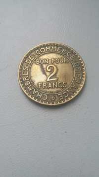 moneta 2francs 1923 r.