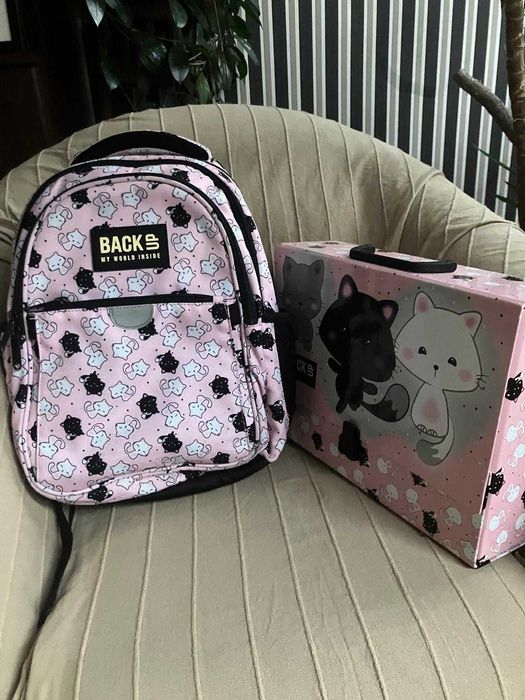 Plecak + teczka BackUp kolor różowy