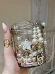 Zestaw biżuterii w słoiku myster jewelry jar złoto perły