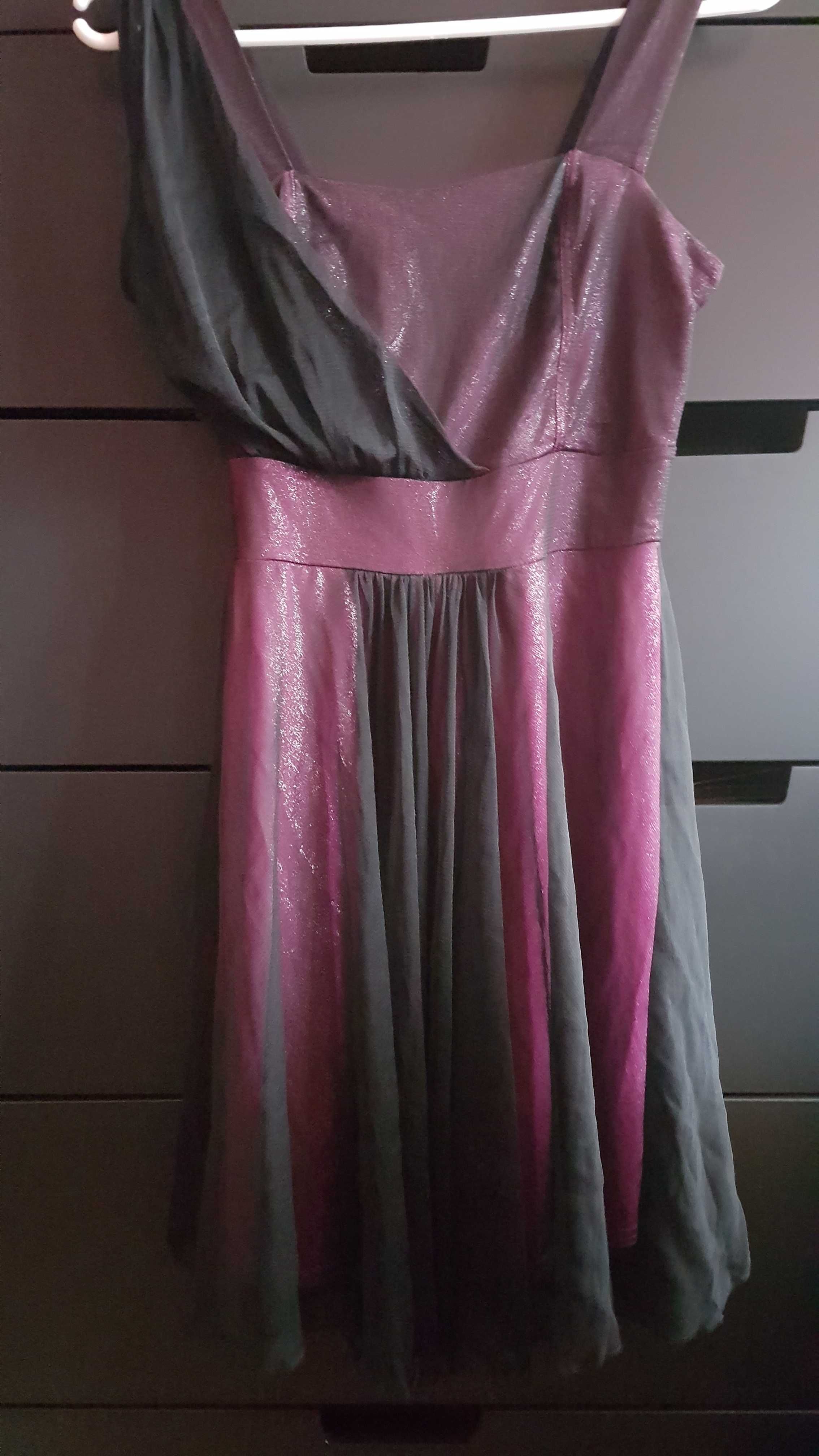 sukienka koktajlowa wieczorowa brokat 36 38 S M na wesele