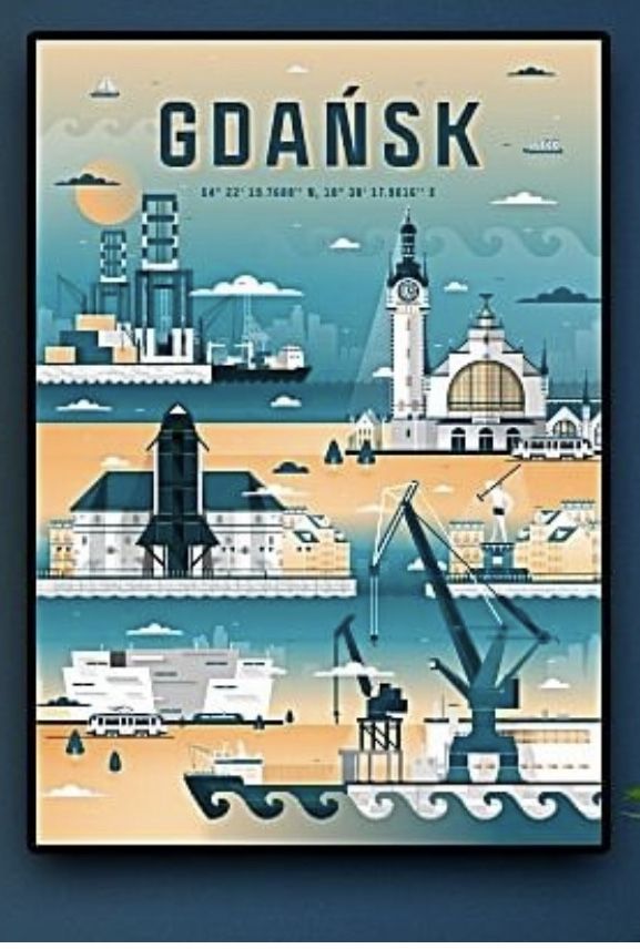 Poster Polytechnic 2 x plakaty Gdańsk i Gdynia obraz na ścianę