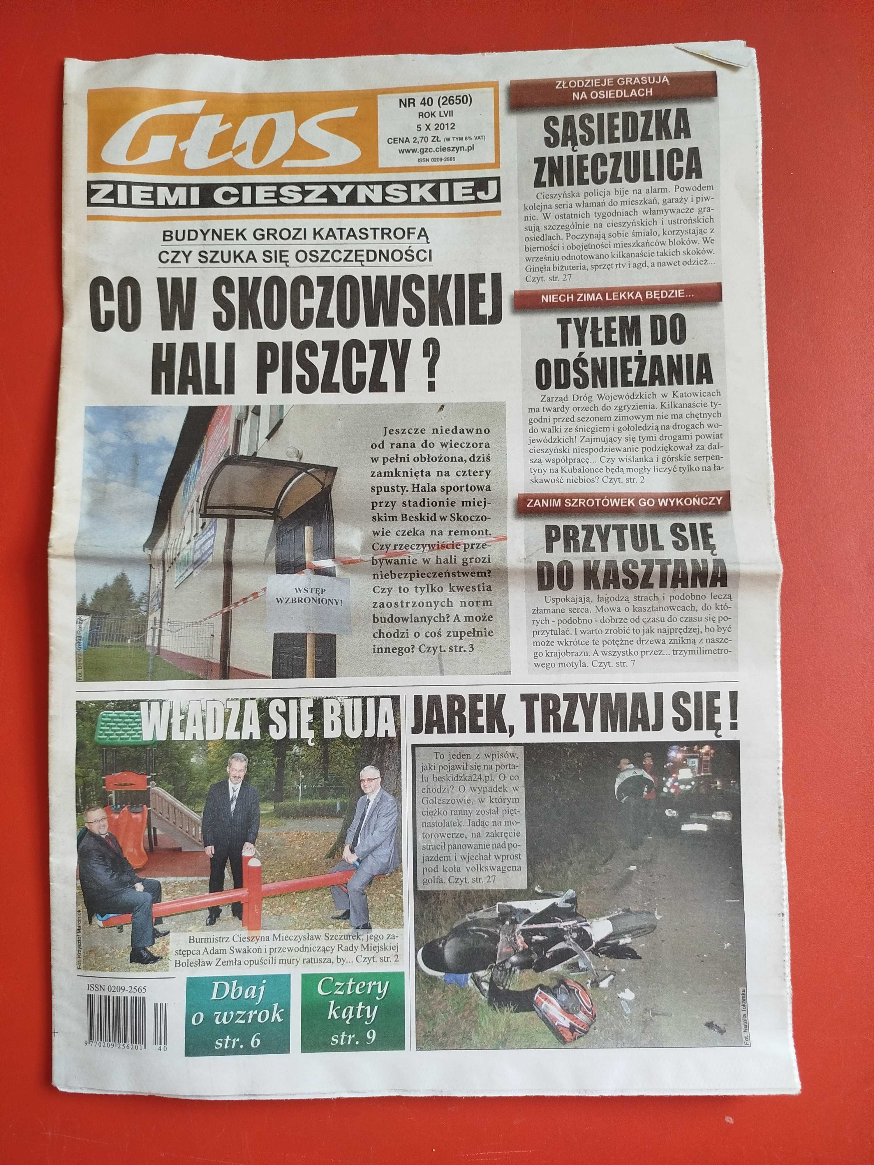 Głos Ziemi Cieszyńskiej, nr 40, 5 października 2012