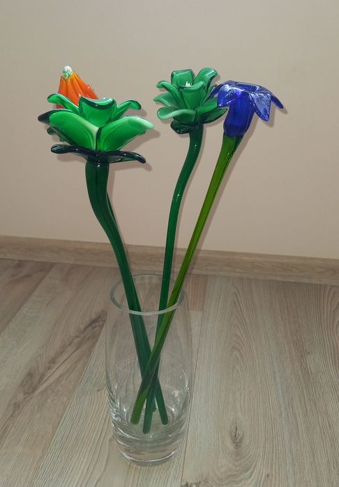 szklane kwiaty (4 sztuki)