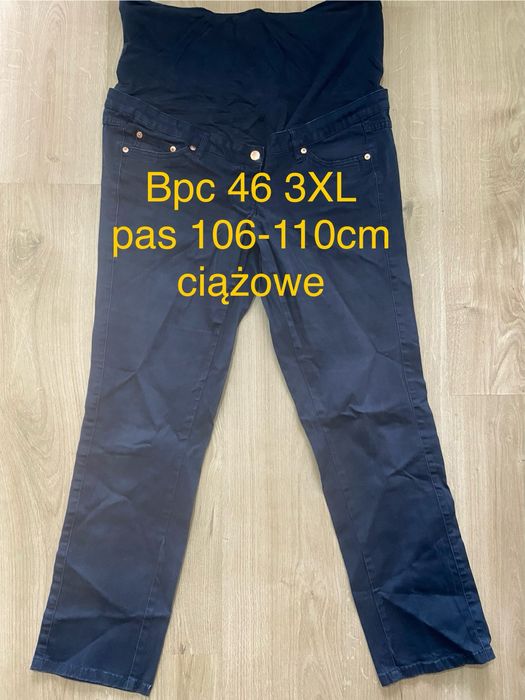 Bpc 46 XXXL granatowe ciążowe spodnie jeasny dżinsy Vintage
