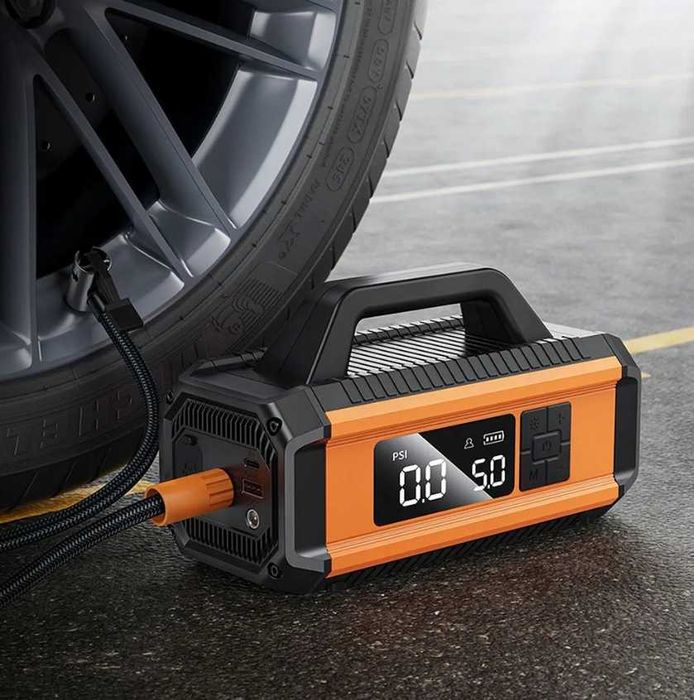 Wydajny Powerbank 10000 mAh - Rozruch Samochodu, Kompresor i Latarka!