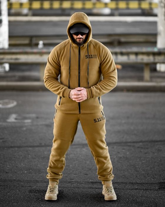 Мілітарі зимовий флісовий костюм 5.11 кайот для чоловіків