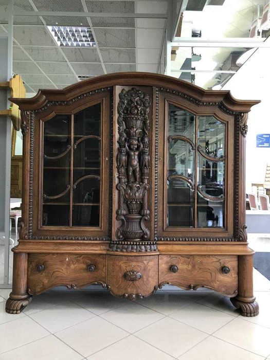 Антикварный Шкаф Буфет Витрина дуб ручная работа мебель из Европи б/у