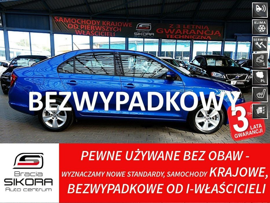 Skoda RAPID LED+PODGRZEWANE Fotele+Parktronik 3Lata GWARANCJA 1wł Kraj Bezwypad