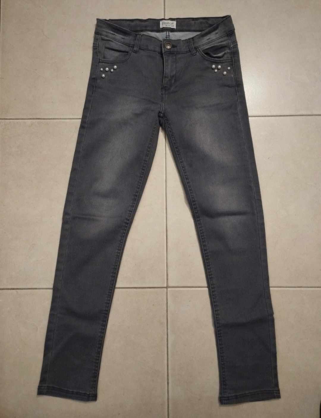 Calças cinza Denim - 11/12 anos