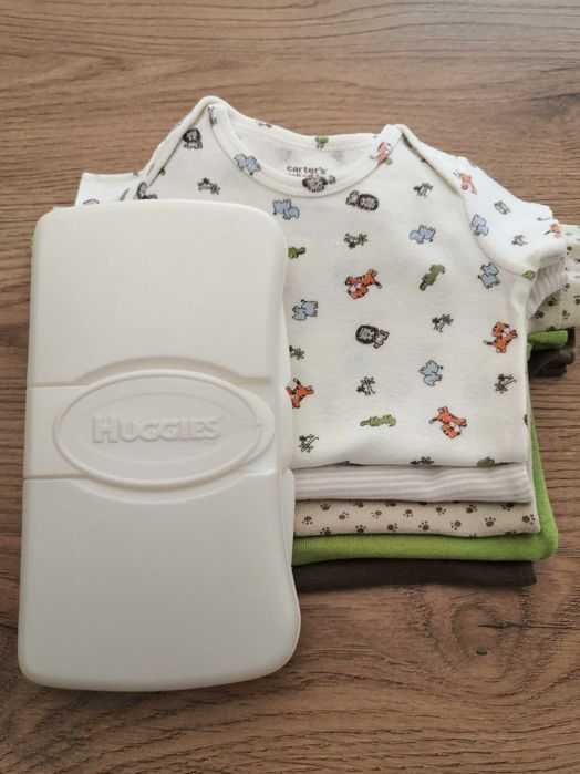 Carter's Body niemowlęce 5 sztuk,pojemnik Huggies na chusteczki gratis