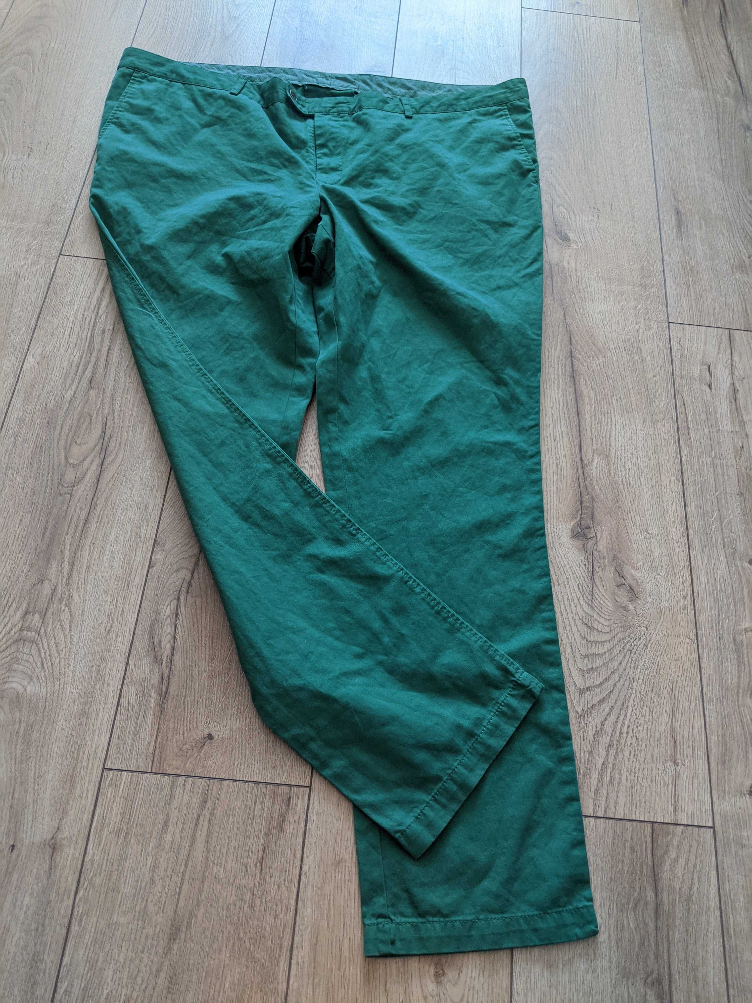 Spodnie męskie 6XL zielone bawełna jNowe pas120