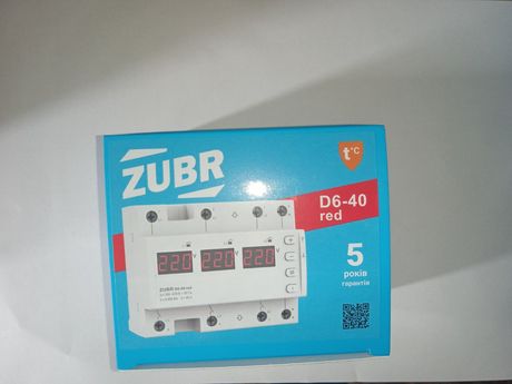Реле напруги трифазне Zubr D6-40 red з термозахистом